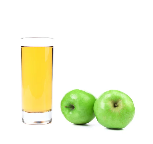 Grüne Äpfel und Saft. — Stockfoto