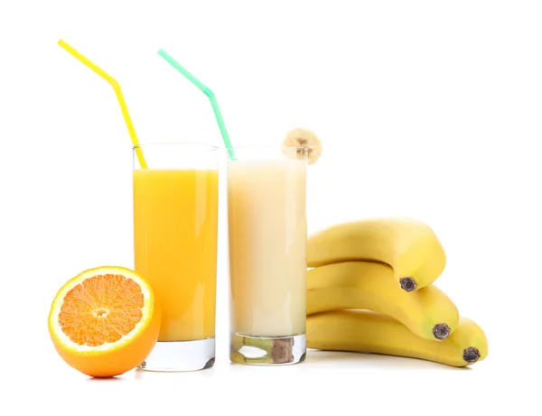 Orange and banana juice. — Stock Photo, Image