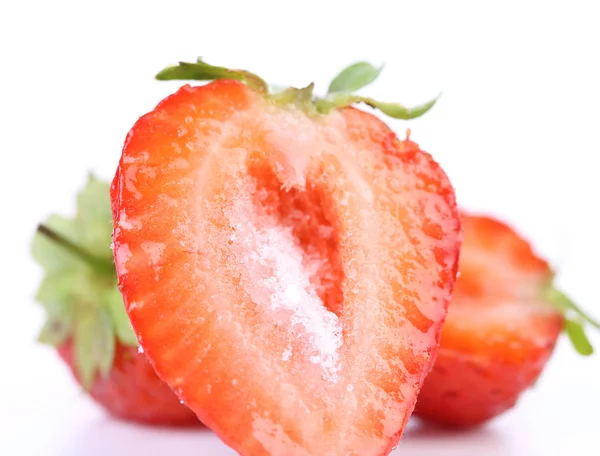 Fresh strawberry slices on a white background — Stock Photo, Image