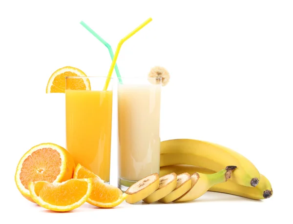 Orange and banana juice. — Stock Photo, Image