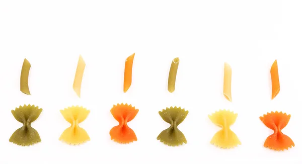 Composition des différentes pâtes en trois couleurs . — Photo