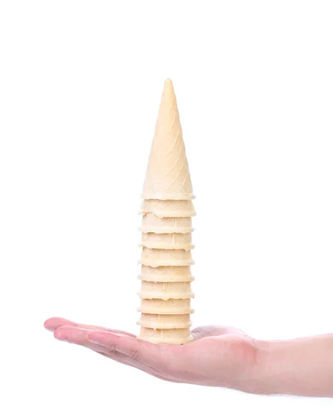 Estaca de mano de conos de helado . —  Fotos de Stock
