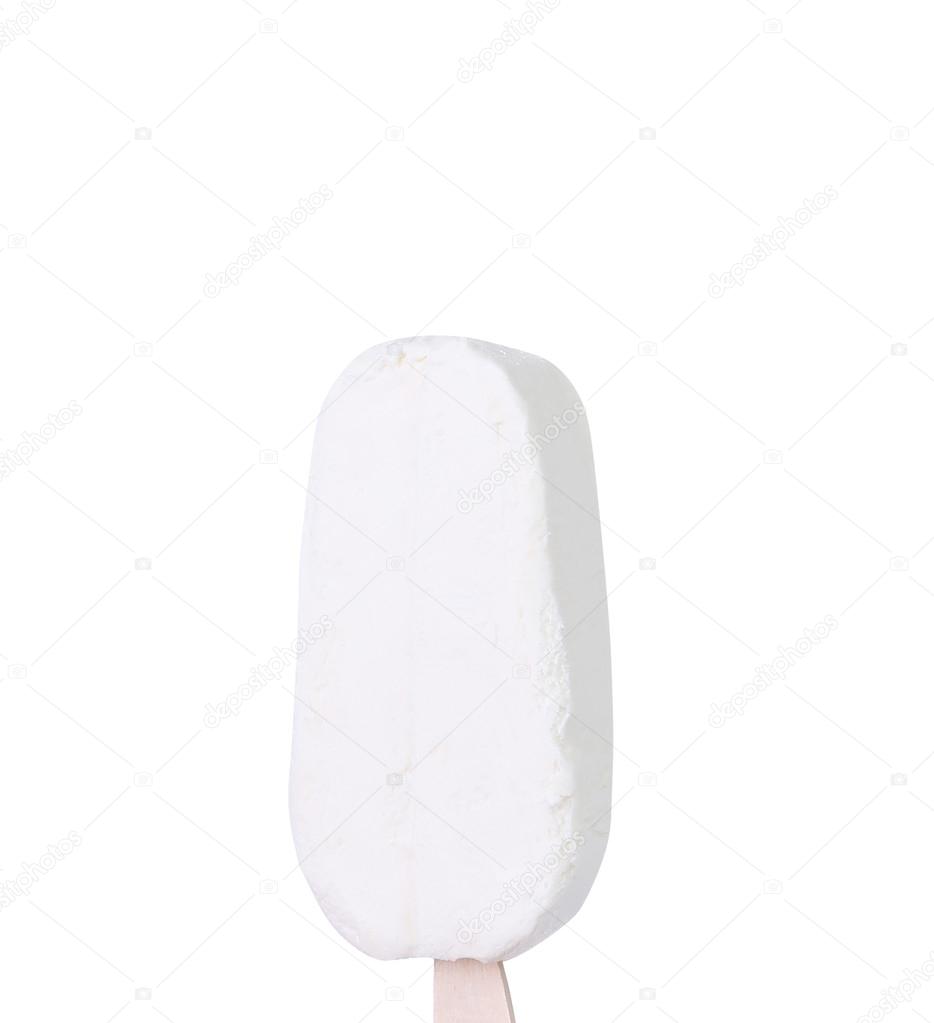 Vanilla ice cream on stick.