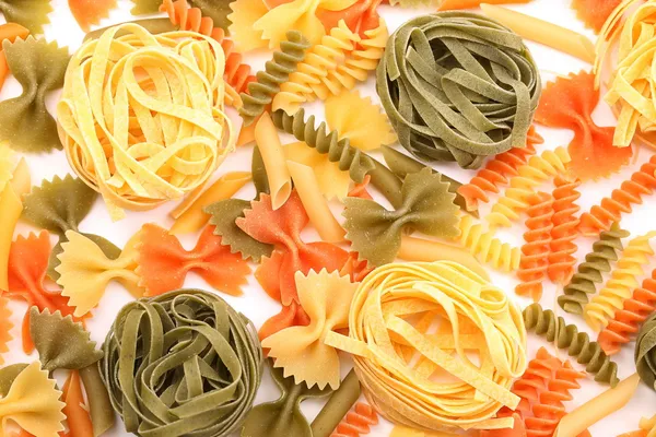 Different pasta in three colors. — Stock Photo, Image