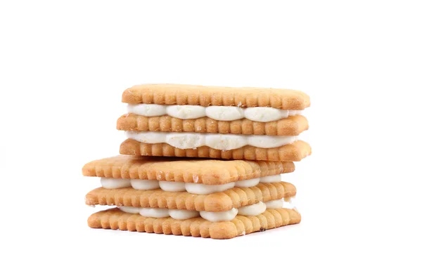 Custard crema biscuiti . — Fotografie, imagine de stoc