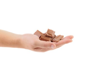 sütlü çikolata lezzetli lokma elini tutar.