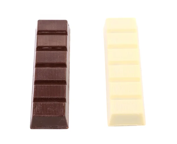 Barres de chocolat noir et blanc . — Photo