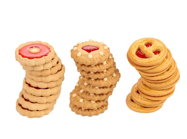 Trois piles de biscuits différents . — Photo
