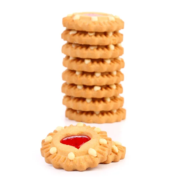 Stack of heart biscuits. Close up. — Stock Photo, Image