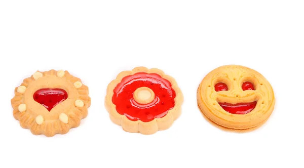 Drei verschiedene Kekse. — Stockfoto