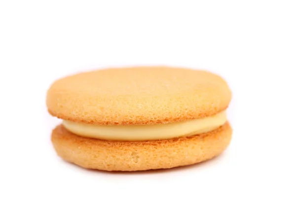 Biscuit sandwich with white filling. Close up. — Stock Photo, Image