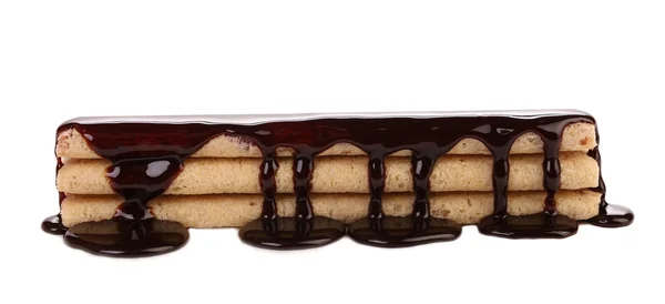 Ρεύμα σοκολάτας σε κέντρων αειφόρου εμπορίου του μπισκότου. — Φωτογραφία Αρχείου