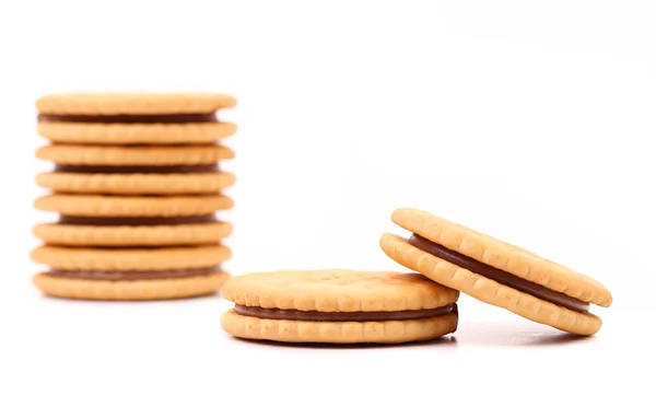 Closeup cookie biscuits with filling — Stock Photo, Image