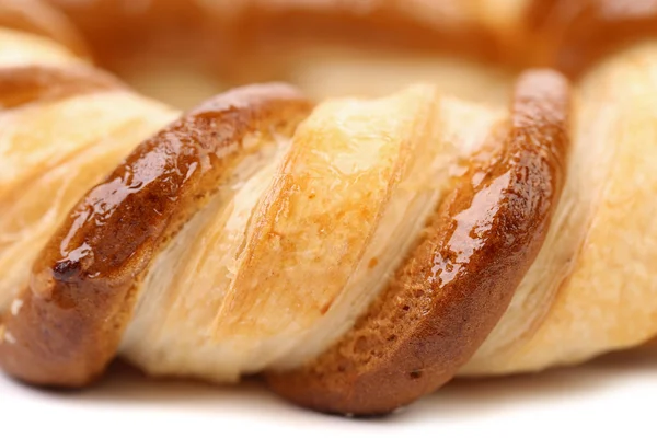 Freshly fancy pretzel baked. Macro. — Stock Photo, Image