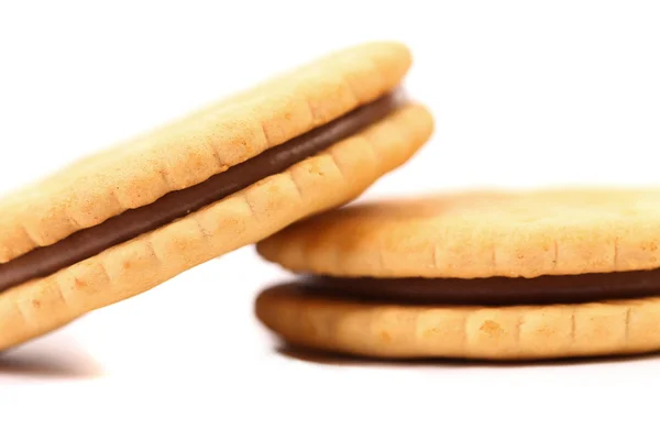 Closeup cookie biscuits with filling — Stock Photo, Image