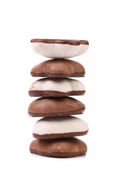 çikolata meringues yığını.