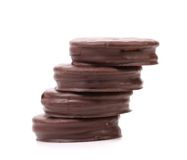 Çikolatalı Bisküvi yığın sandviç.