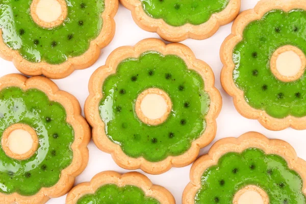 Fondo de galleta con mermelada de kiwi . —  Fotos de Stock