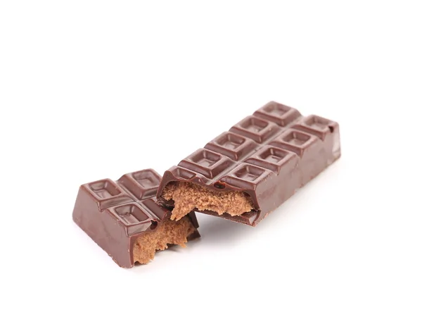 Trasiga Chokladstång med chokladfyllning medelvärde. — Stockfoto