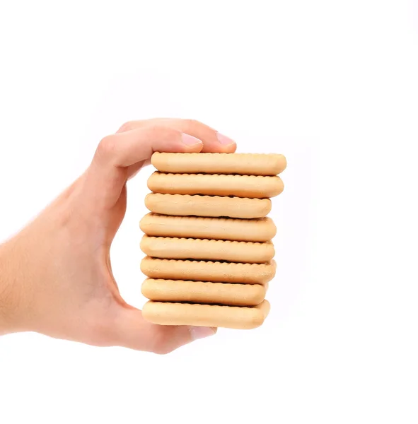 Stack of saltine soda crackers. — Stock Photo, Image