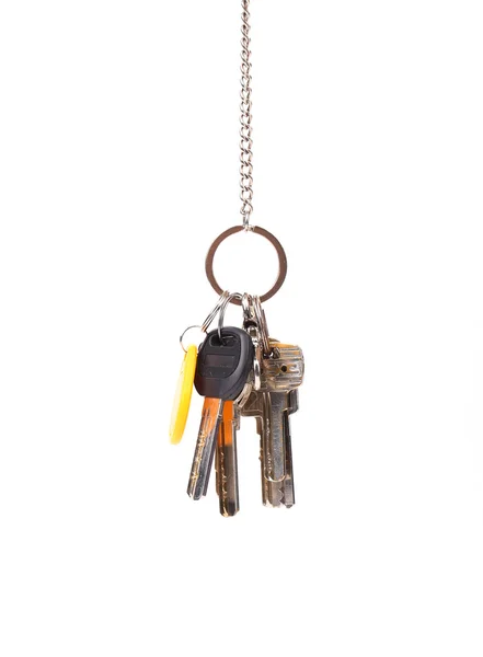 Bunch of keys hanging on a chain. — Stock Photo, Image