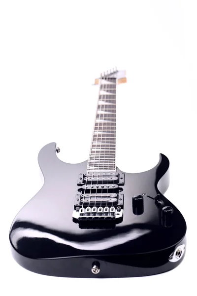 Bela guitarra elétrica preta — Fotografia de Stock