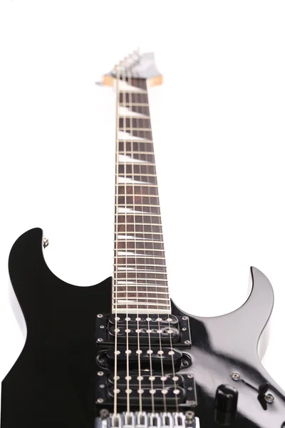 Gyönyörű fekete elektromos gitár — Stock Fotó