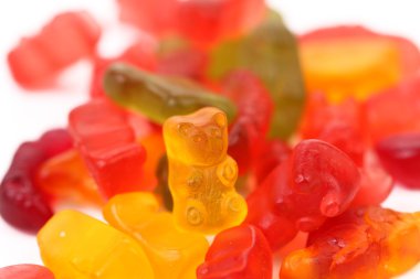 yığın meyve-hamur tatlılar. hayvanlar şekerler.