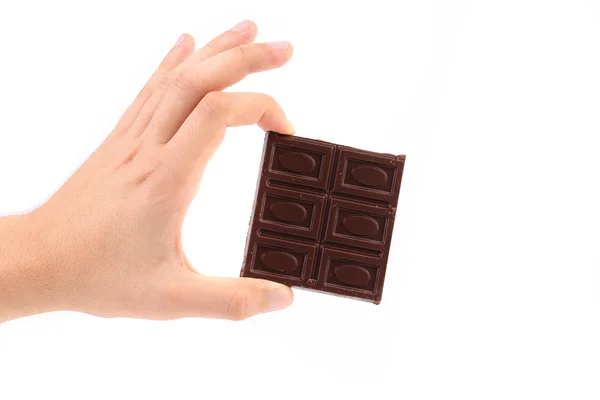 Mano tiene la barra di cioccolato . — Foto Stock