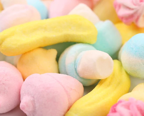 Marshmallow warna-warni berbeda . — Stok Foto