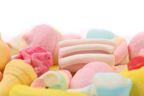 Olika färgglada marshmallow. — Stockfoto