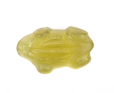 Kurbağa şeklinde meyve jöle.