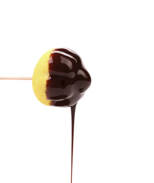 Marshmallow in chocolate syrop. Isolated. — Stock Photo, Image