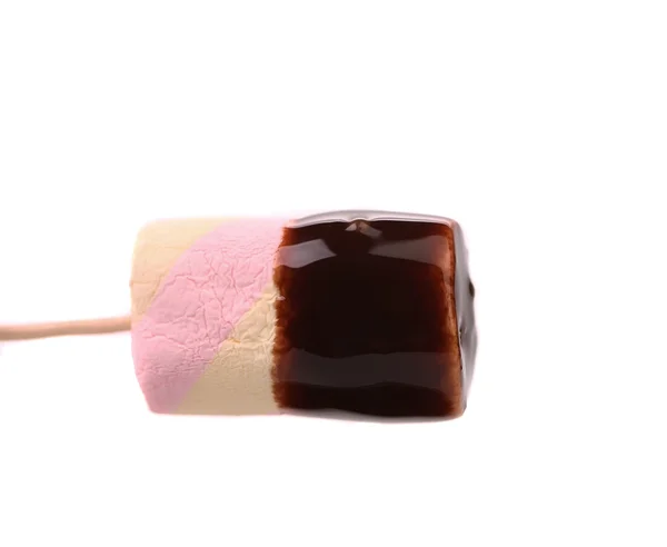 Marshmallow in chocolate syrop. Isolated. — Stock Photo, Image