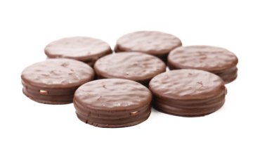 yedi bisküvi çikolata ile sandviç.