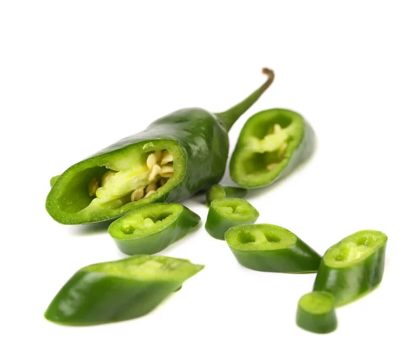 Slices of green pepper — Stock Photo, Image
