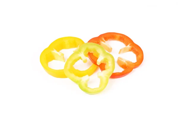 Multi-colour slices of peppers. — Stock Photo, Image