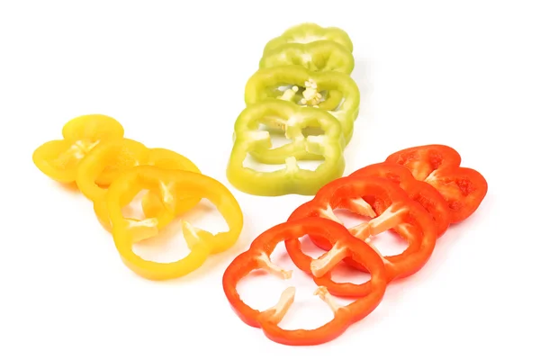 Multi-colour slices of peppers — Stock Photo, Image