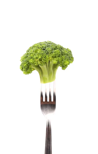 Broccoli impalati su una forchetta . — Foto Stock