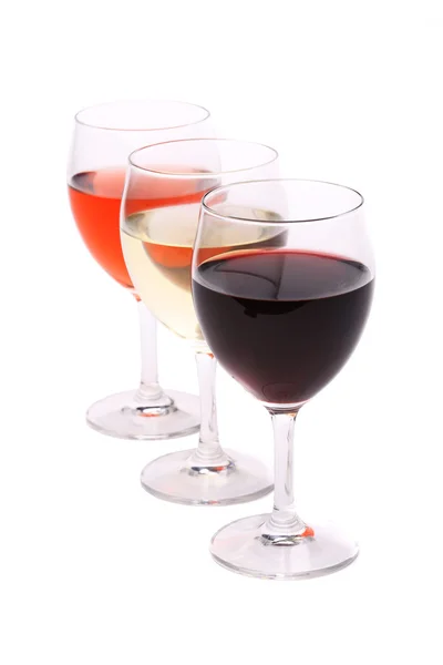 Three glasses of wine — Stock Photo, Image