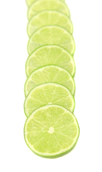 Row lime slices — Stock Photo, Image