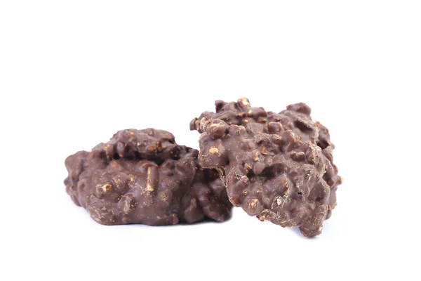 Choklad fudge brownies med nötter. — Stockfoto