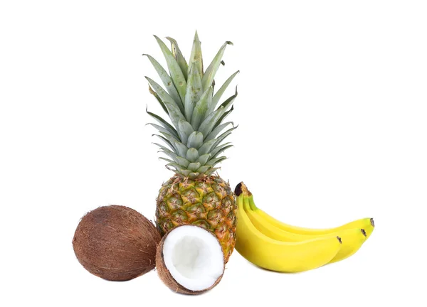 Piña, coco y plátano — Foto de Stock