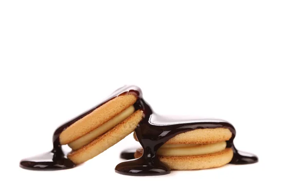 Patak csokoládé és keksz szendvics. — Stock Fotó