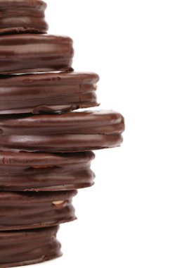 Çikolatalı Bisküvi yığın sandviç.