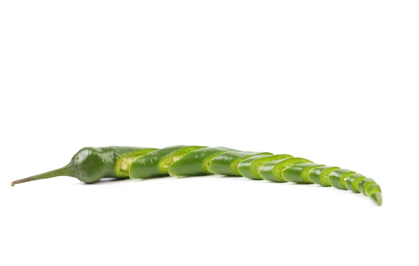 Segmenten van de groene Chili peper — Stockfoto