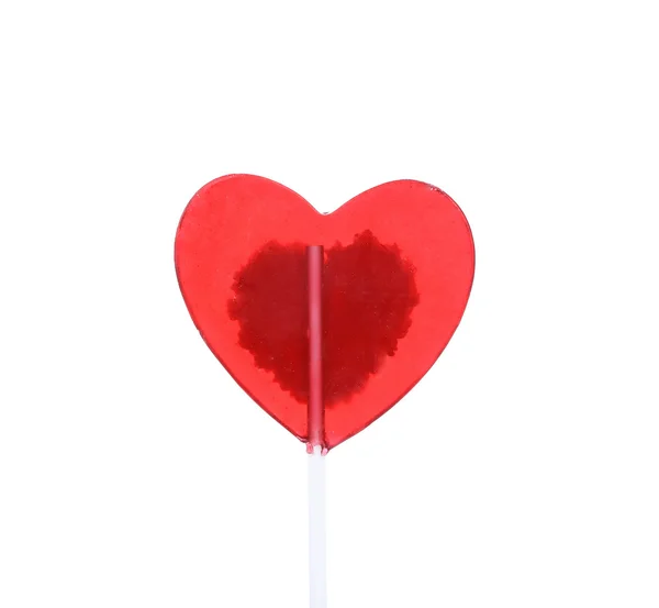 Corazón de caramelo rojo aislado en blanco . —  Fotos de Stock