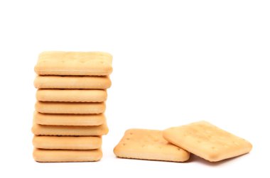 tuzlu bisküvi soda krakeri yığını