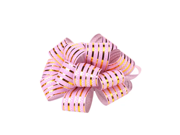 Pink stripy holiday ribbon. — Stock Photo, Image