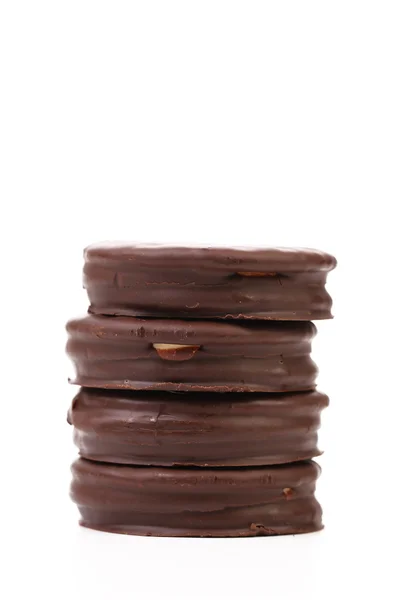 Stapel biscuit sandwich met chocolade. — Stockfoto